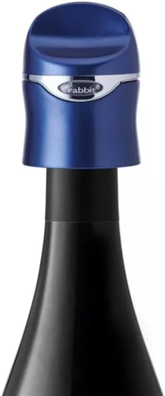 Rabbit Aerate and Preserve Wine Set, Wine/Champagne Sealer and Super Aerator (Blue), Standard