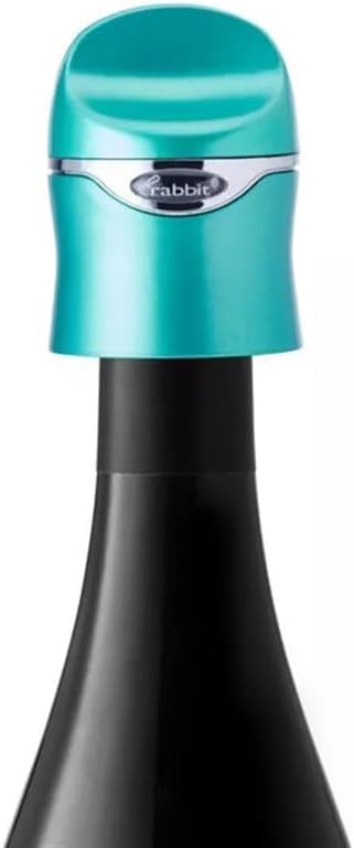 Rabbit Aerate and Preserve Wine Set, Wine/Champagne Sealer and Super Aerator (Green), Standard