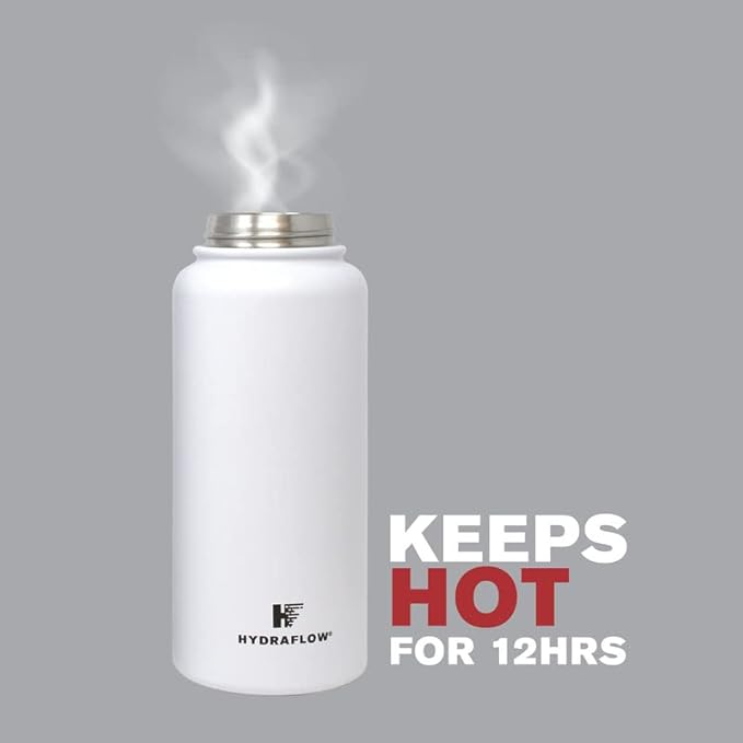 Hydraflow Hybrid - Triple Wall Vacuum Insulated Water Bottle with Flip Straw (25oz, Cocoa) Stainless Steel Metal Thermos, Reusable Leak Proof BPA-FREE for Sports and Travel