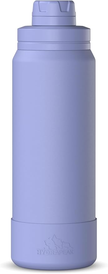Hydrapeak 26oz Sport Insulated Water Bottle with Chug Lid, Leak & Spill Proof, Keeps Drinks Cold for 24 Hours, Hot for 12 Hours, Premium Stainless Steel Water Bottles (26oz, Periwinkle)
