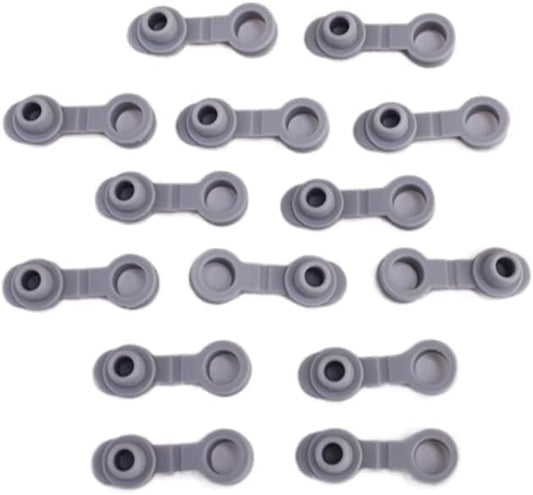 10Pcs Grey Universal Silicone Sealing Bottle Straw Wine Stoppers,Hole Grommets Stopper Lids Straw Plug Replacement Tumber 20/30Oz Thermos Cup,Wine Stoppers and Pourers,Bar and Wine Tools