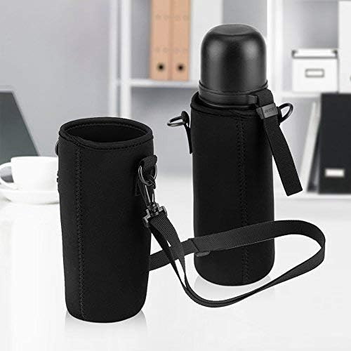 Dioche Water Bottle Sleeve, Soft Water Bottle Carrying Pouch, Drink Bottle Holder Bag for Outdoor Camping Hiking Fishing(26cm-Black)