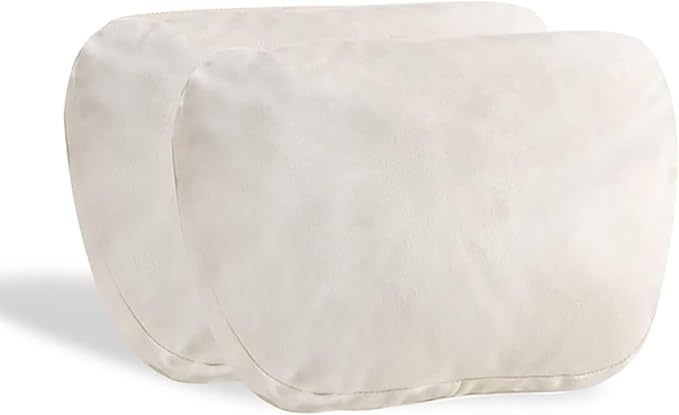 2Pcs Car Neck Pillows for headrests,for Travel Interior Accessories and Suede Support Head Pillows,Balance Neck Pillow Designed to Relieve Neck Pain and Muscle Tension.(White)
