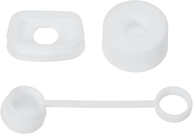 PATIKIL Silicone Spill Stopper for Straw Cup 1.0 40oz/ 30oz, Set of 3 Tumbler Accessories Including 1 Straw Cover Cap, 1 Square Spill Stopper and 1 Round Leak Stopper, White