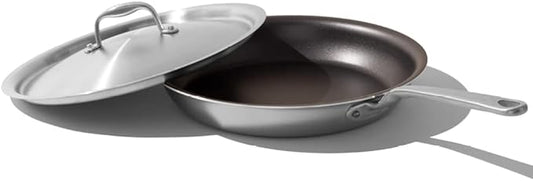 Made In Cookware - ProCoat 12" Non Stick Frying Pan With Lid - 5 Ply Stainless Clad Nonstick - Professional Cookware - Crafted in Italy - Induction Compatible - (Graphite)