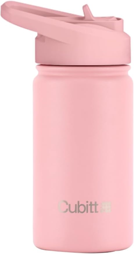 Cubitt Kids Water Bottle 14 oz with Straw Lid, Insulated Stainless Steel, Double Walled Tumbler Travel Cup, Thermo Mug, Leak Proof, Cold for up to 24 hours, Hot for up to 12 hours