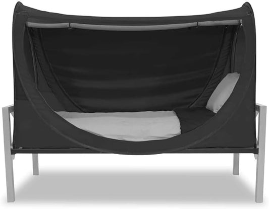 Privacy Pop up Eclipse Bed Tent Bed Drapes (Black, Full)