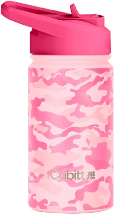 Cubitt Kids Water Bottle 14 oz with Straw Lid, Insulated Stainless Steel, Double Walled Tumbler Travel Cup, Thermo Mug, Leak Proof, Cold for up to 24 hours, Hot for up to 12 hours