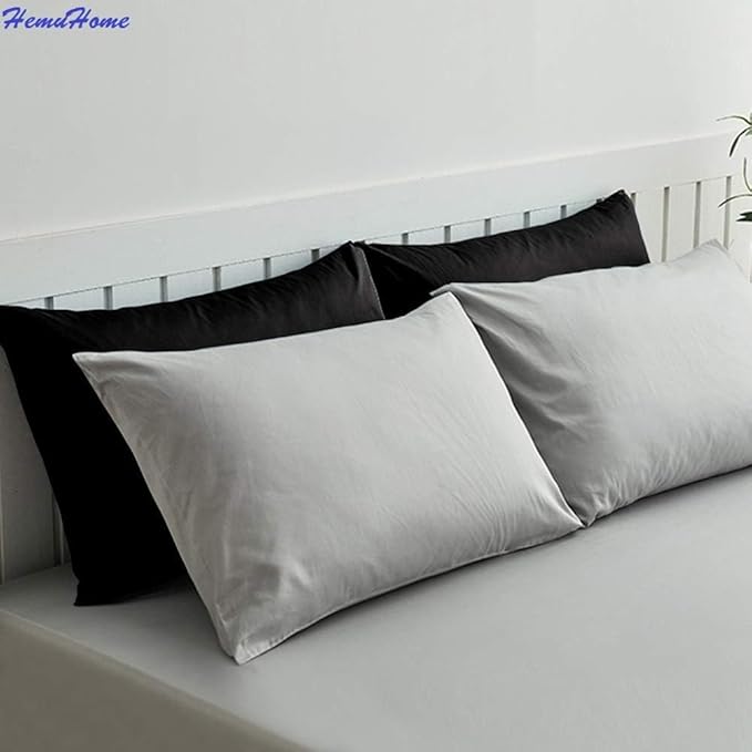 Youth Pillowcase 16x22 Inch Set of 2 PC Kids Travel Pillow Case Cover Envelope Closure 600 Thread Count 100% Soft Egyptian Cotton Youth Toddler Pillowcase 16x22, Light Grey Solid