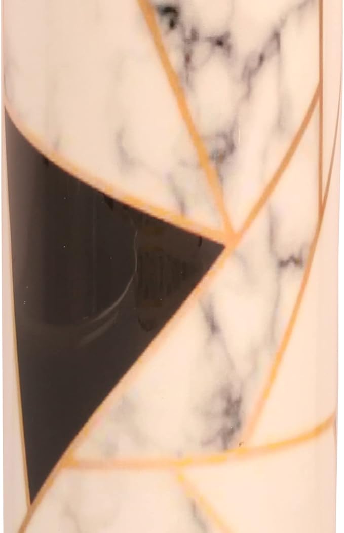 Pure Copper Water Bottle - Handcrafted - Ayurveda health benefits - Large 35 oz - Leak proof, Easy to carry for Sports, Fitness, Yoga, School- Royal Finish White Golden Black Mosaic Enamel