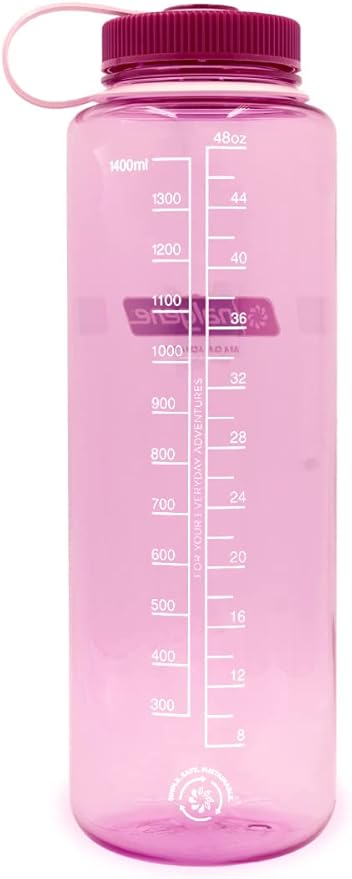 Nalgene Sustain Tritan BPA-Free Water Bottle Made with Material Derived from 50% Plastic Waste, 48 OZ, Wide Mouth, Cosmo