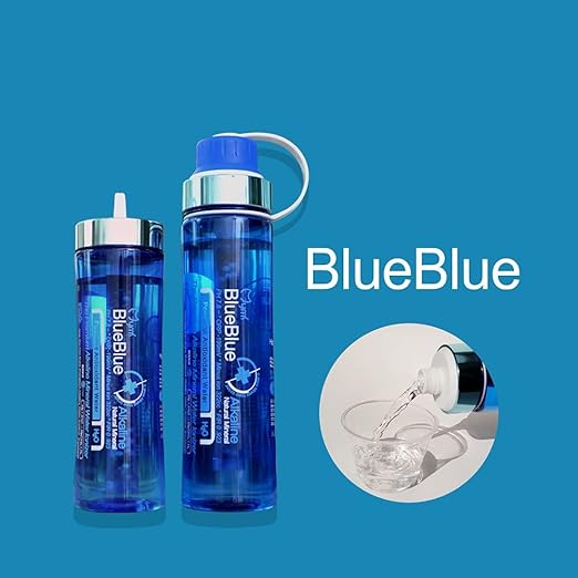 Mymi BlueBlue Alkaline Mineral 9 Stage Filter Water Bottles Alkaline Mineral Water Ionizer Portable Water Bottle (Filter Bottle 600 ML) Made in Korea