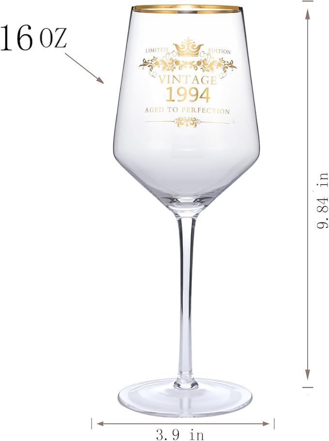 MOMRNTAIL Vintage 1994 30TH Birthday Goblet Gifts, 16OZ Goblet Wine Glass, 30 Year Old Birthday Decorations For Women men, Funny 30 Bday Gifts Idea For Friends, Sister,Dad, Mom - Turning 30 Present
