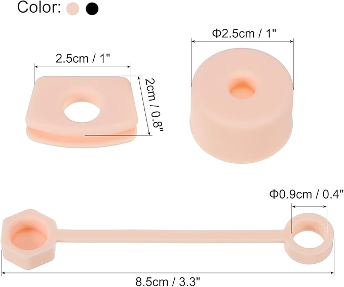 PATIKIL Silicone Spill Stopper for Straw Cup 1.0 2.0 40oz/ 30oz, Set of 9 Tumbler Accessories Including 3 Straw Cover Cap, 3 Square Spill Stopper and 3 Round Leak Stopper, Black/Pink