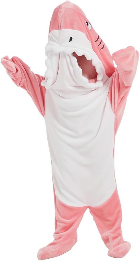 NAFLEAP Wearable Blanket Hoodie kids Shark Dinosaur Onesie Costume Sleep Bag Gifts for Girls