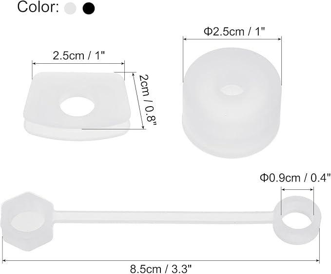 PATIKIL Silicone Spill Stopper for Straw Cup 1.0 2.0 40oz/ 30oz, Set of 9 Tumbler Accessories Including 3 Straw Cover Cap, 3 Square Spill Stopper and 3 Round Leak Stopper, Clear/Black