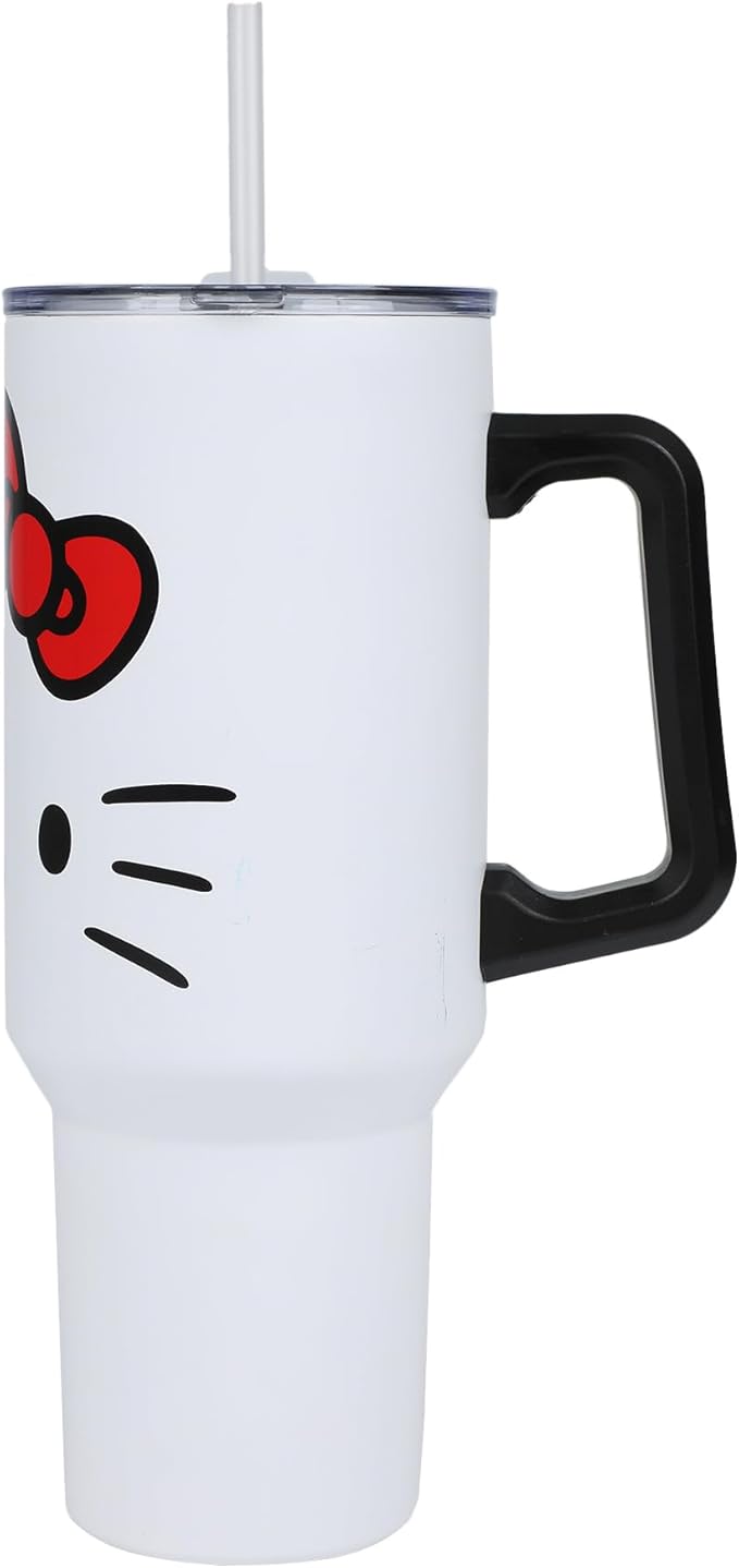 Bioworld Hello Kitty 40 Oz. Stainless Steel Tumbler With Leak-Proof Lid