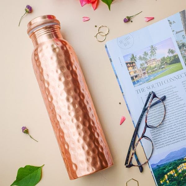 EcoLife Hydration Hammer Copper Bottle - Stay Refreshed with 900ml Capacity, 7X7X27 CM Size