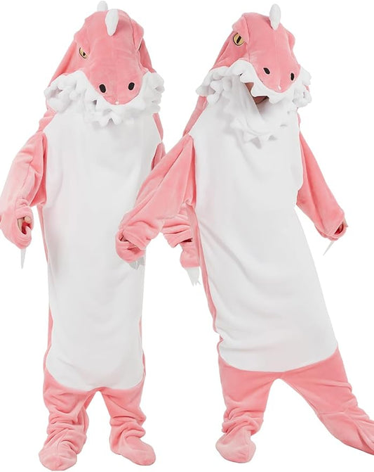 NAFLEAP Wearable Blanket Hoodie kids Shark Dinosaur Onesie Costume Sleep Bag Gifts for Girls