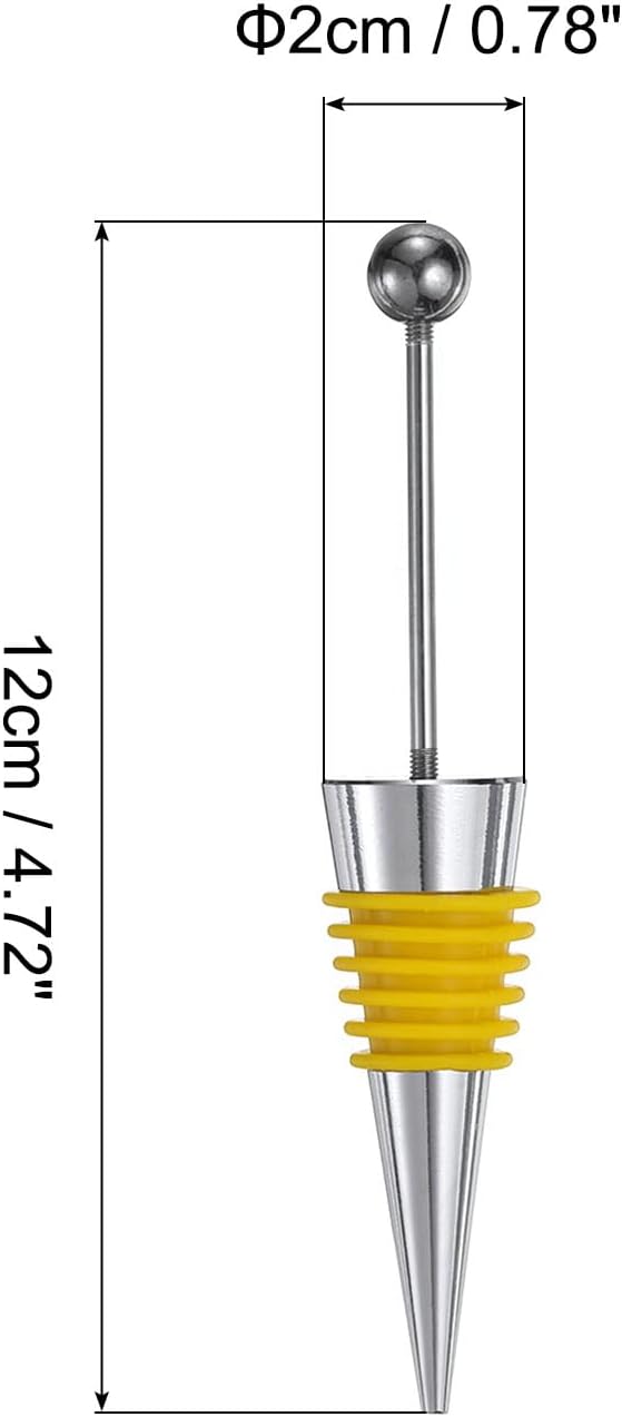 uxcell 10 Pcs Bead Wine Bottle Corks, Wine Stopper Cork, Wine Stopper, Reusable Wine Bottle Corks Sealing Plug Bottle for Beverage Holiday Party Bar,Silver/Gold