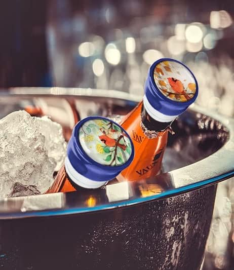 WIRESTER Set of 4 Ceramic Cork Decorative Wine Bottle Stoppers For Bar, Holiday, Party, Wedding - Red Cardinal Birds