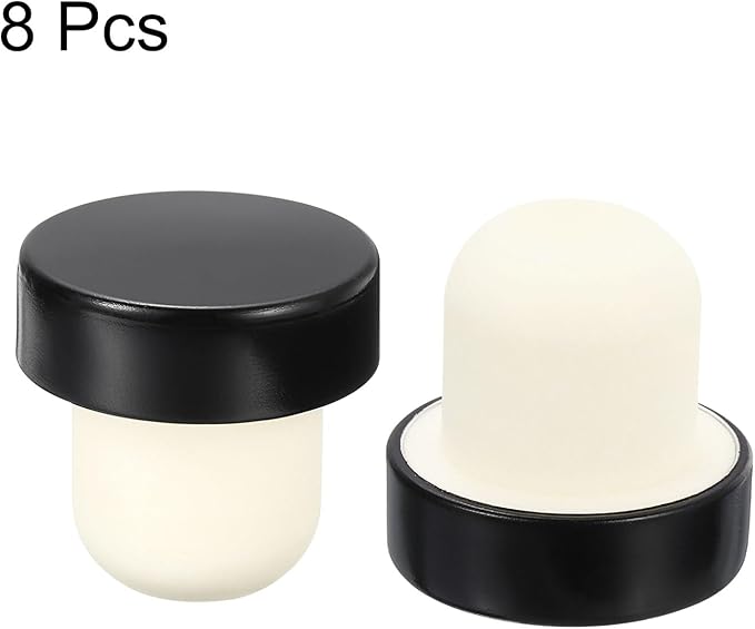 uxcell 8Pcs T-shaped Stoppers, 0.79inch Dia Cork Wine Stopper Reusable Wine Bottle Corks Sealing Plug for Wine Beer Beverage Bottle Crafts, Black