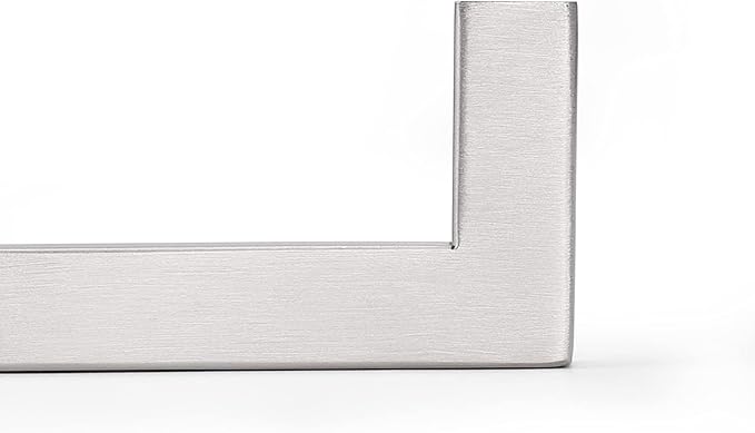 Probrico (10 Pack Kitchen Cabinet Handles 3-3/4" Holes Centers Stainless Steel Square Drawer Pulls Brushed Nickel 4-1/4" Overall Length