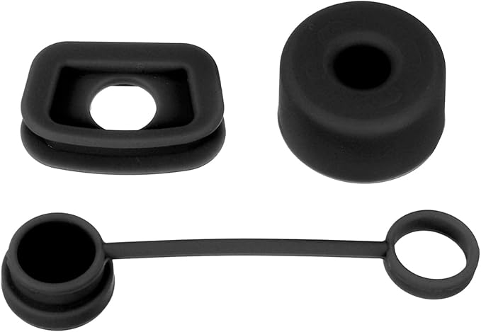 PATIKIL Silicone Spill Stopper for Straw Cup 1.0 40oz/ 30oz, Set of 3 Tumbler Accessories Including 1 Straw Cover Cap, 1 Square Spill Stopper and 1 Round Leak Stopper, Black