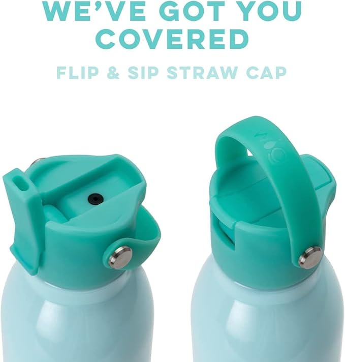 Swig Life 26oz Insulated Water Bottle with Straw & Flip + Sip Handle | Leak Proof, Dishwasher Safe, Cup Holder Friendly, Stainless Steel Water Bottle in Full Bloom