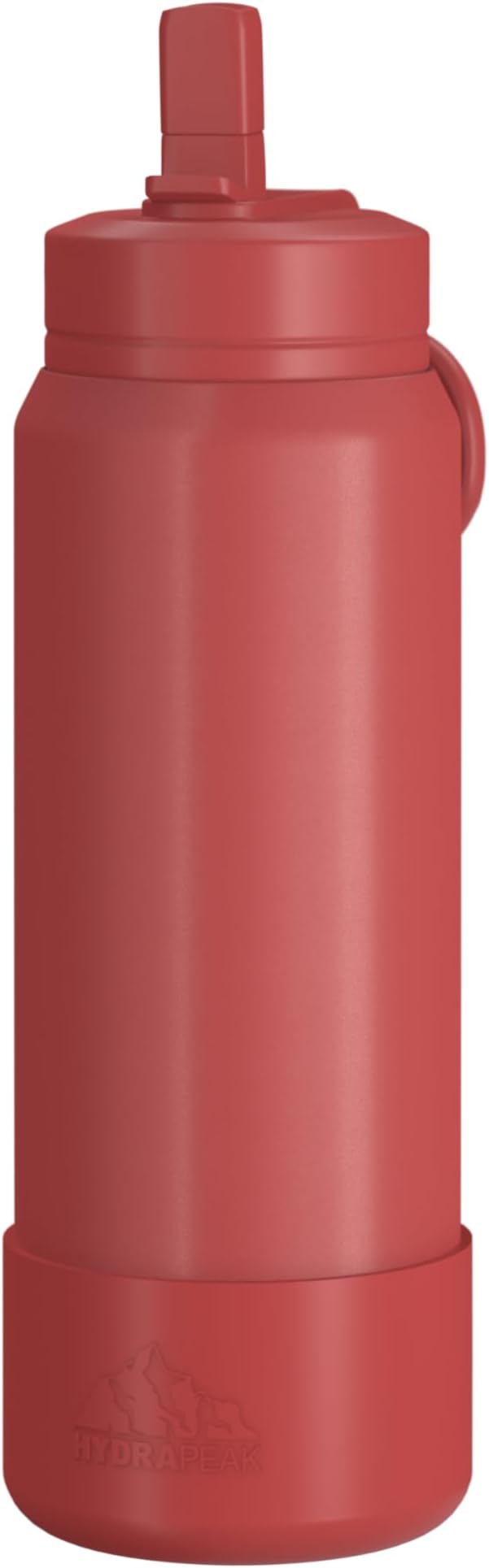 Hydrapeak 26oz Sport Insulated Water Bottle with Straw or Chug Lid, Leak & Spill Proof, Keeps Drinks Cold for 24 Hours, Hot for 12 Hours, Premium Stainless Steel Water Bottles (26oz, Faded Red)