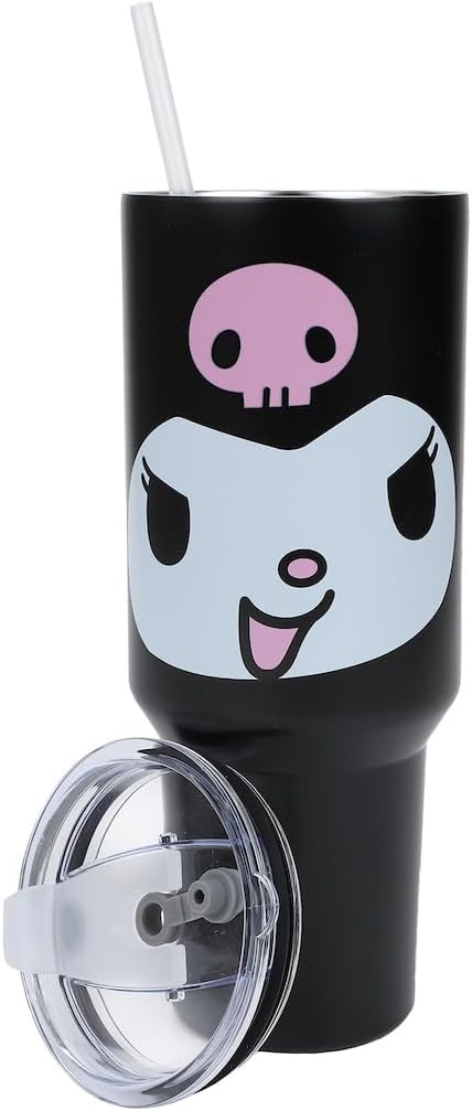 Bioworld Kuromi 40 Oz. Stainless Steel Tumbler With Leak-Proof Lid