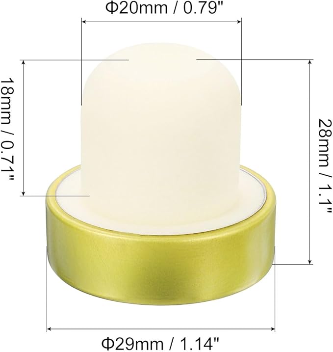 uxcell 16Pcs T-shaped Stoppers, 0.79inch Dia Cork Wine Stopper Reusable Wine Bottle Corks Sealing Plug for Wine Beer Beverage Bottle Crafts, Gold