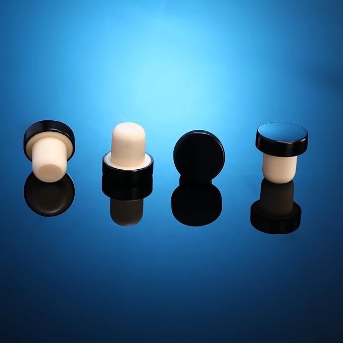 T-shaped Stopper Cork Wine Stopper Bottle Stoppers Reusable Wine Bottle Stopper Sealing Plug Bottle Cap for Wine Beer Bottles DIY Craft (Black,36 Pieces)