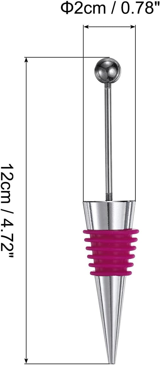 uxcell 10 Pcs Bead Wine Bottle Corks, Wine Stopper Cork, Wine Stopper, Reusable Wine Bottle Corks Sealing Plug Bottle for Beverage Holiday Party Bar,Silver/Deep Red