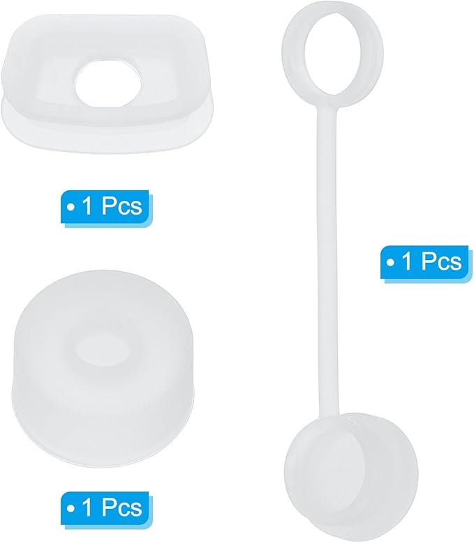 PATIKIL Silicone Spill Stopper for Straw Cup 1.0 40oz/ 30oz, Set of 3 Tumbler Accessories Including 1 Straw Cover Cap, 1 Square Spill Stopper and 1 Round Leak Stopper, Clear