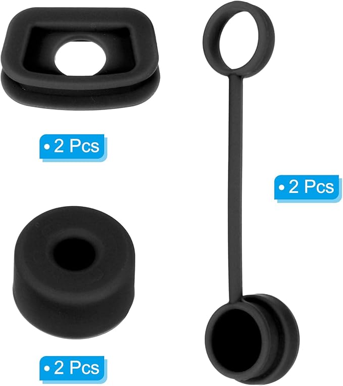 PATIKIL Silicone Spill Stopper for Straw Cup 1.0 40oz/ 30oz, Set of 6 Tumbler Accessories Including 2 Straw Cover Cap, 2 Square Spill Stopper and 2 Round Leak Stopper, Black