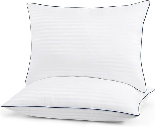 Homemate Bed Pillows for Sleeping - Standard Size(20"x26") Set of 2 Hotel Quality Pillows Allergy Friendly Microfiber Shell Fluffy Down Alternative Filling Pillow Suitable Back Stomach or Side Sleeper