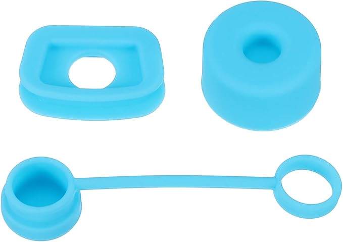 PATIKIL Silicone Spill Stopper for Straw Cup 1.0 40oz/ 30oz, Set of 3 Tumbler Accessories Including 1 Straw Cover Cap, 1 Square Spill Stopper and 1 Round Leak Stopper, Blue