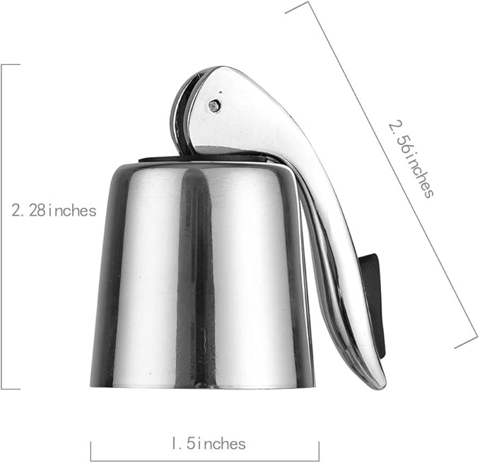 Wine Stoppers(2 PACK Bright),Wine Bottle Stoppers Stainless Steel,Reusable Wine Saver,Wine Sealer Keeps Wine Fresh,Wine Bottle Plug With Silicone,Superior Leak-Proof,Best Gift