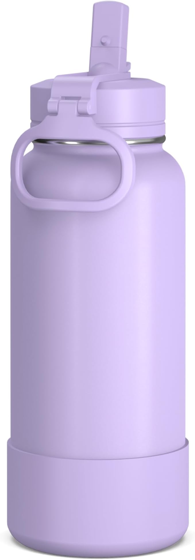 Hydrapeak 32oz Sport Insulated Water Bottle with Straw or Chug Lid, Leak & Spill Proof, Keeps Drinks Cold for 24 Hours, Hot for 12 Hours, Premium Stainless Steel Water Bottles (32oz, Dlavender)