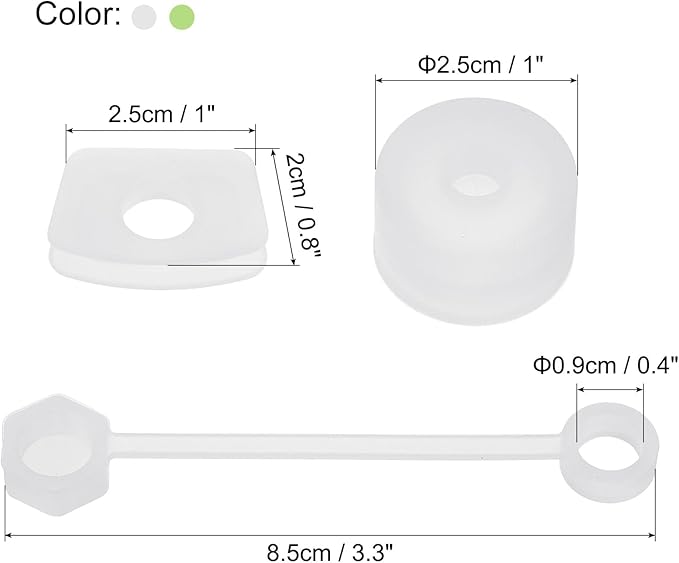 PATIKIL Silicone Spill Stopper for Straw Cup 1.0 2.0 40oz/ 30oz, Set of 9 Tumbler Accessories Including 3 Straw Cover Cap, 3 Square Spill Stopper and 3 Round Leak Stopper, Clear/Green