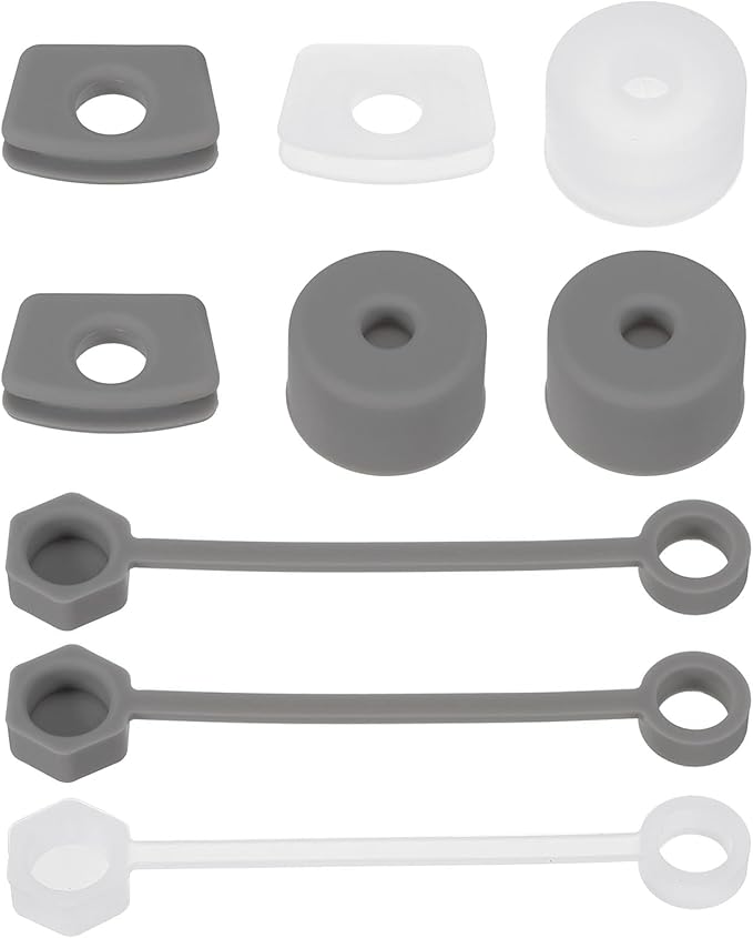 PATIKIL Silicone Spill Stopper for Straw Cup 1.0 2.0 40oz/ 30oz, Set of 9 Tumbler Accessories Including 3 Straw Cover Cap, 3 Square Spill Stopper and 3 Round Leak Stopper, Clear/Grey
