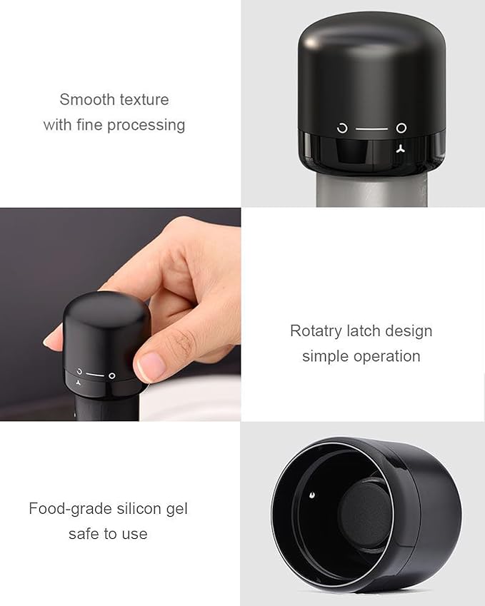 Wine Bottle Stoppers, 4-Pack - Reusable, Leak-Proof Wine Sealers Keep Wine Fresh, 100% Effective