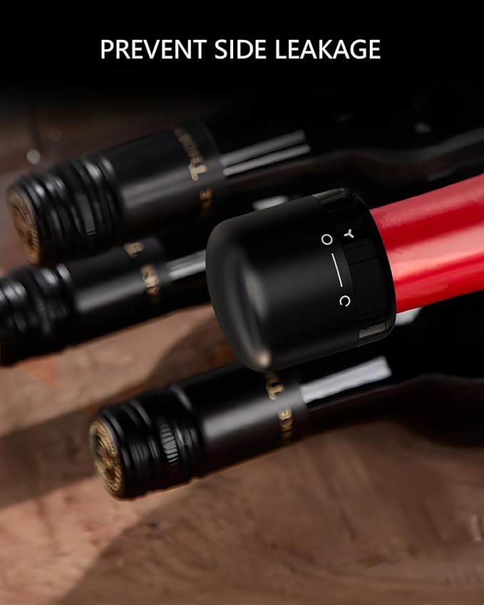Wine Bottle Stoppers, 4-Pack - Reusable, Leak-Proof Wine Sealers Keep Wine Fresh, 100% Effective