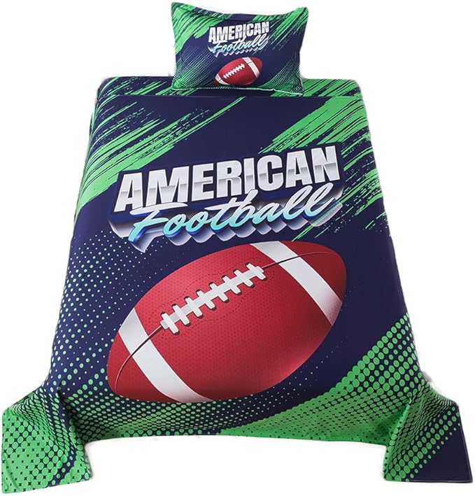 qjmiaofang Football Sheets for Boys American Football Fitted Sheet Twin Size for Kids Sports Sheet Set 3Pieces Sport Theme Football Bed Sheet Set Including 1 Flat Sheet 1 Fitted Sheet 1 Pillowcase