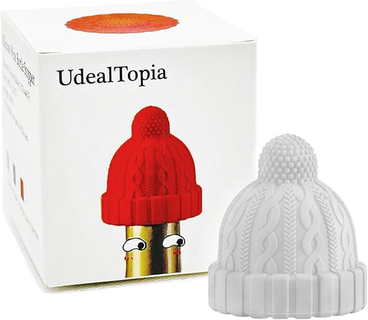 Silicone Wine Bottle Stopper, Reusable Wine Saver to Keep Wine Sealed/Fresh, Fun Wine Stoppers with Knitted Hat Design, Great Choices for Wine Lovers - Standard Bottles Are Applicable(Grey)