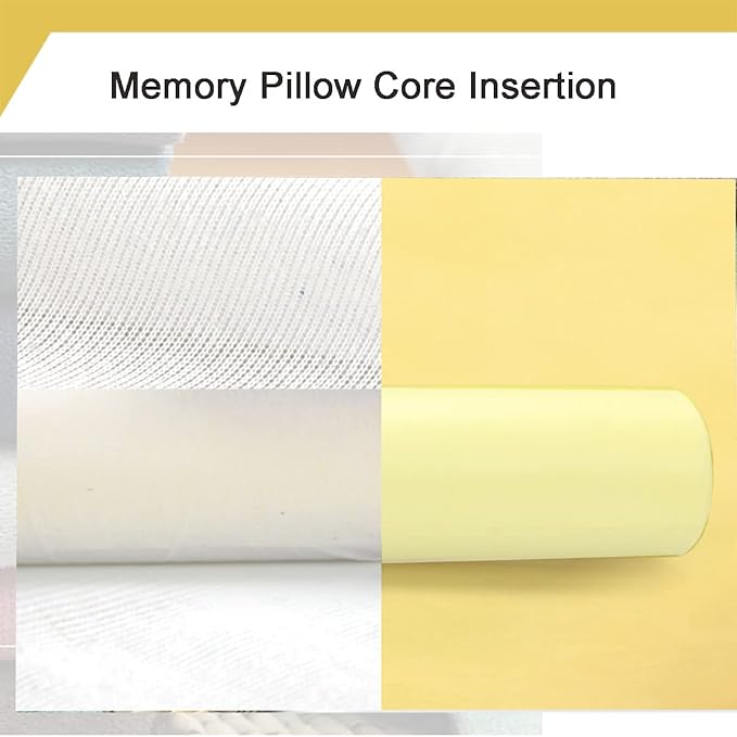 Cylinder Round Memory Foam Support Pillows 24X6 Cervical Neck Roll Pillow with Pillowcase Soft, Comfortable and Breathable for Sleeping, Chair, Car, Sofa,Travel Coffee