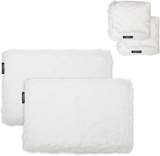 Imaginarium Memory Foam Pillows 2 Pack with Four Huggy Comfort Covers White
