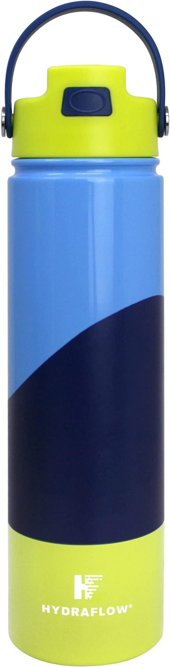 Hydraflow Hybrid - Triple Wall Vacuum Insulated Water Bottle with Flip Straw (25oz, CB Tropical) Stainless Steel Metal Thermos, Reusable Leak Proof BPA-FREE for Sports and Travel