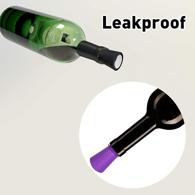 Reusable Wine Bottle Stoppers, 5 Pieces Silicone Wine Saver Champagne Stoppers, Decorative Wine Toppers Wine Sealer Caps, Beverage Preserver for Parties, Keep Wine, Beverage Fresh